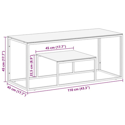 vidaXL Coffee Table Silver Stainless Steel and Tempered Glass