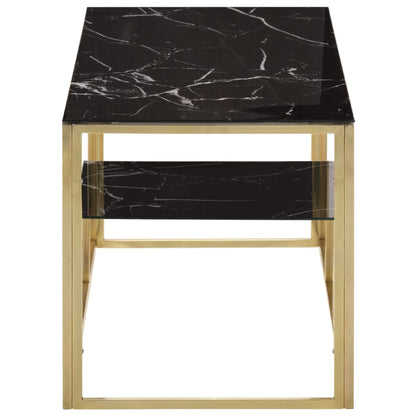 vidaXL Coffee Table Gold Stainless Steel and Tempered Glass
