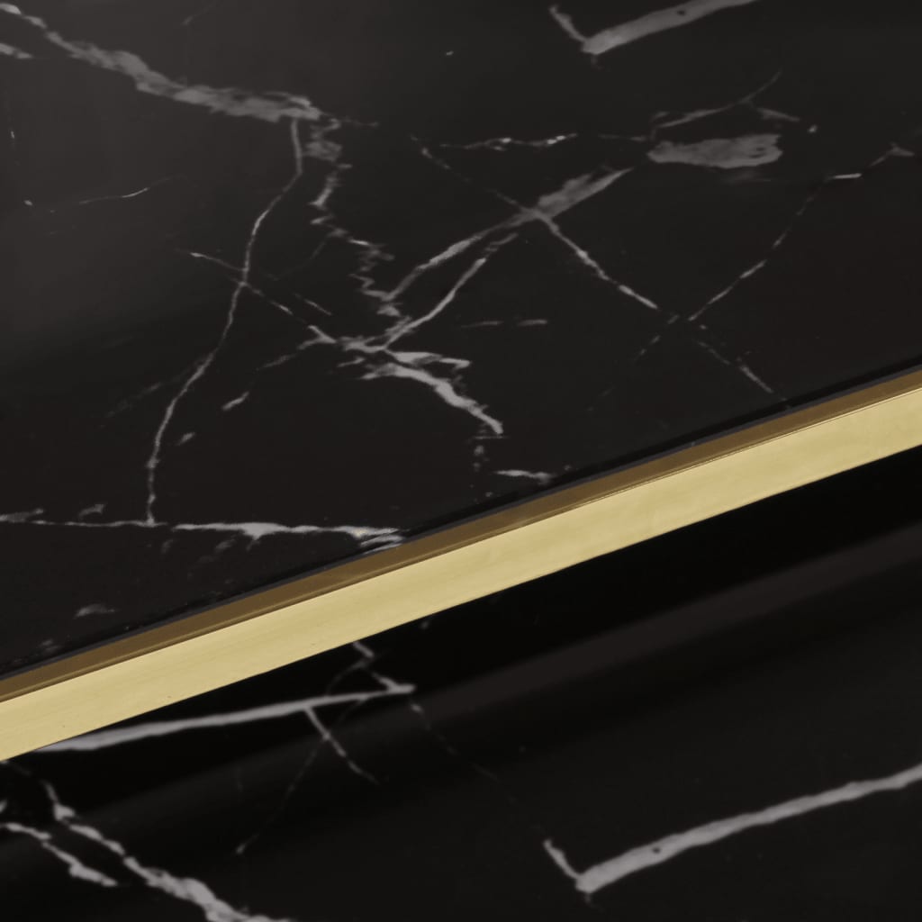 vidaXL Coffee Table Gold Stainless Steel and Tempered Glass
