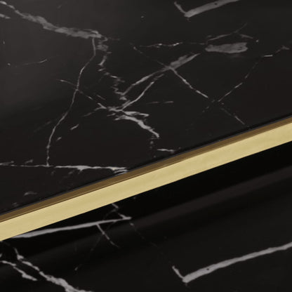 vidaXL Coffee Table Gold Stainless Steel and Tempered Glass