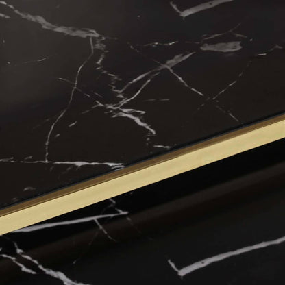 vidaXL Coffee Table Gold Stainless Steel and Tempered Glass
