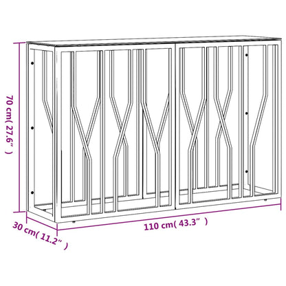 vidaXL Console Table 110x30x70 cm Stainless Steel and Glass
