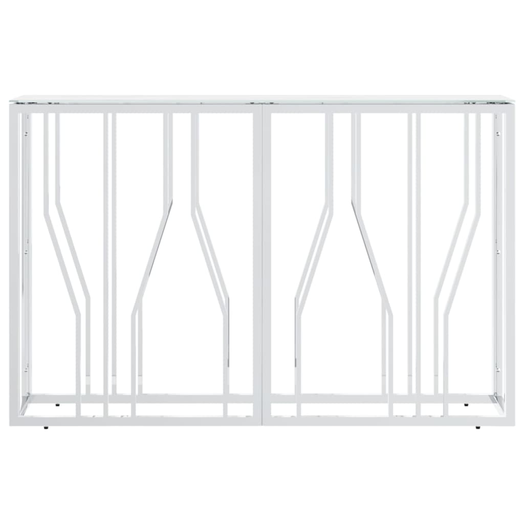 vidaXL Console Table Silver 110x30x70 cm Stainless Steel and Glass