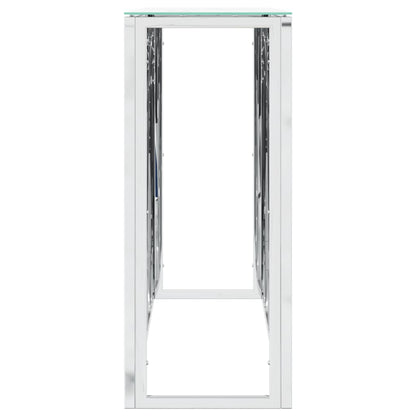 vidaXL Console Table Silver 110x30x70 cm Stainless Steel and Glass