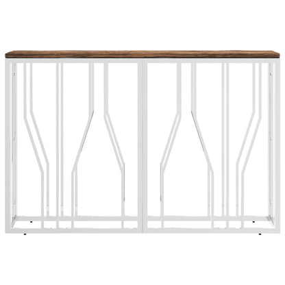 vidaXL Console Table Stainless Steel and Solid Wood Reclaimed