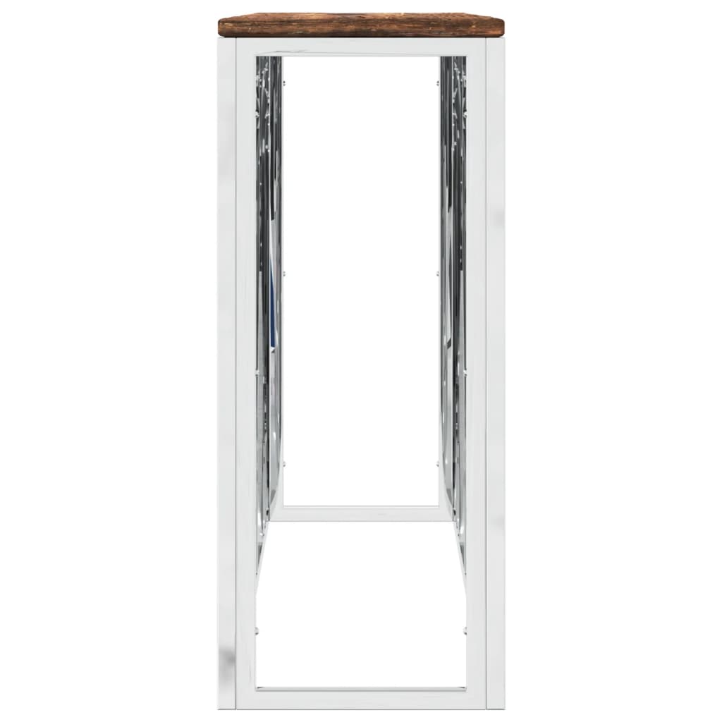 vidaXL Console Table Stainless Steel and Solid Wood Reclaimed