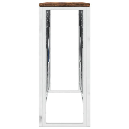 vidaXL Console Table Stainless Steel and Solid Wood Reclaimed