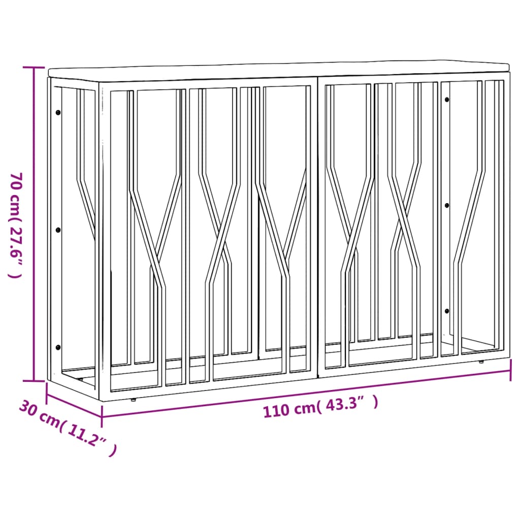 vidaXL Console Table Stainless Steel and Solid Wood Reclaimed