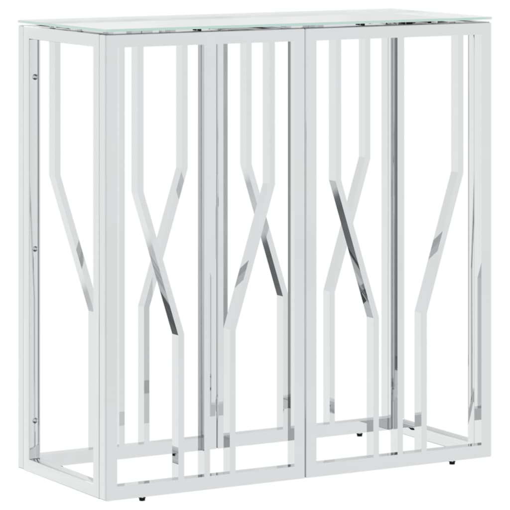 vidaXL Console Table 70x30x70 cm Stainless Steel and Glass