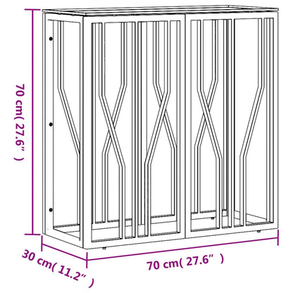 vidaXL Console Table 70x30x70 cm Stainless Steel and Glass