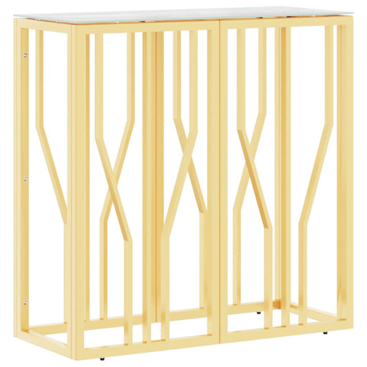 vidaXL Console Table Gold 70x30x70 cm Stainless Steel and Glass
