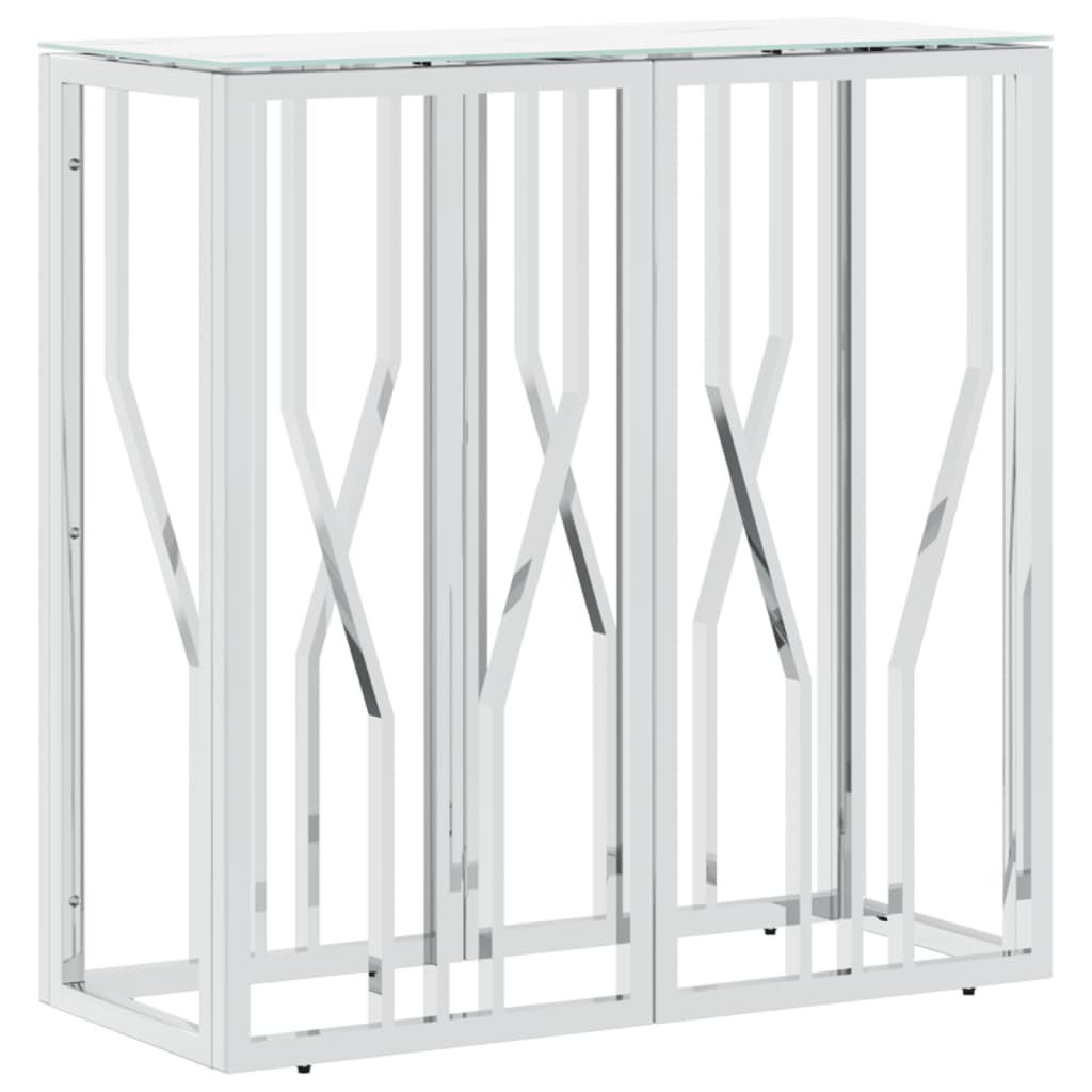 vidaXL Console Table Silver 70x30x70 cm Stainless Steel and Glass