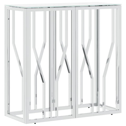 vidaXL Console Table Silver 70x30x70 cm Stainless Steel and Glass