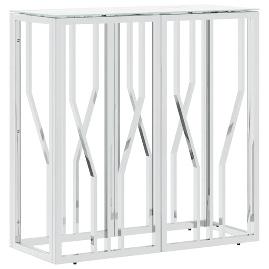 vidaXL Console Table Silver 70x30x70 cm Stainless Steel and Glass