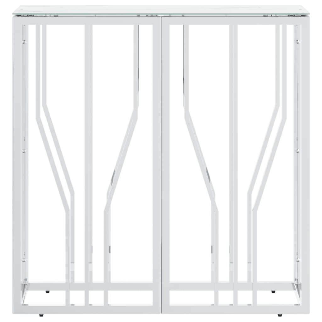 vidaXL Console Table Silver 70x30x70 cm Stainless Steel and Glass