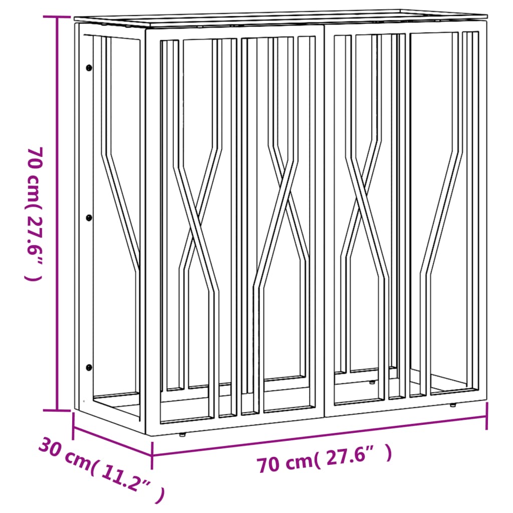 vidaXL Console Table Silver 70x30x70 cm Stainless Steel and Glass
