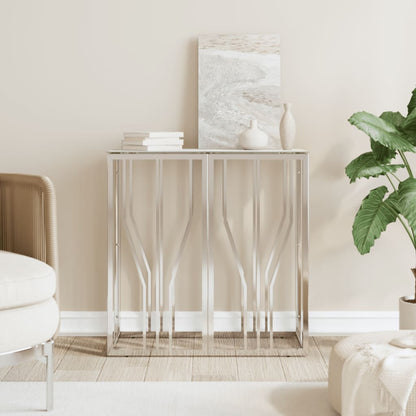 vidaXL Console Table Silver 70x30x70 cm Stainless Steel and Glass