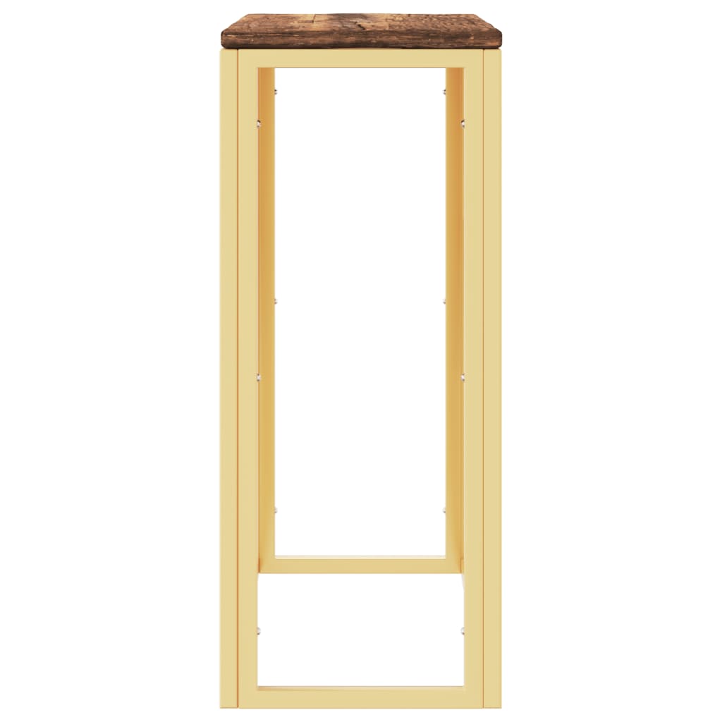 vidaXL Console Table Gold Stainless Steel and Solid Wood Reclaimed