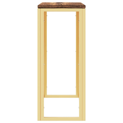 vidaXL Console Table Gold Stainless Steel and Solid Wood Reclaimed