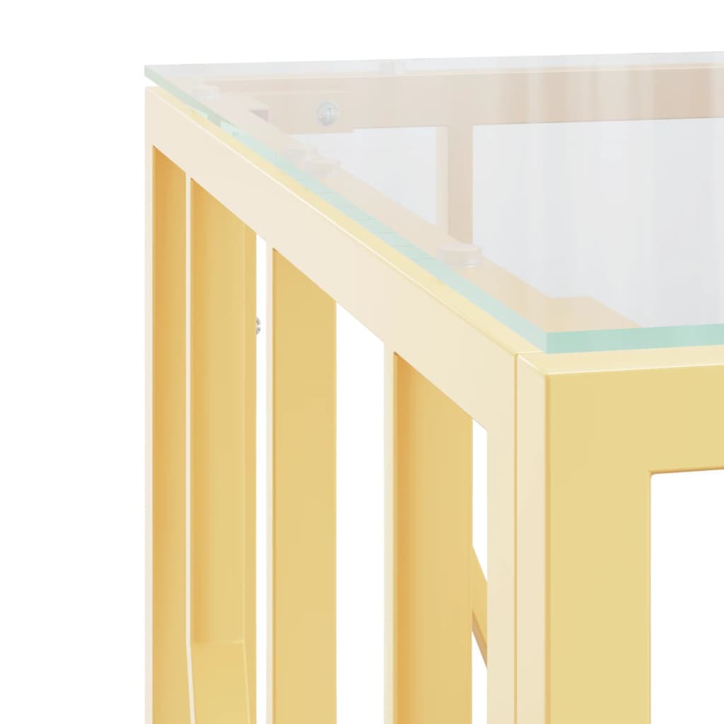 vidaXL Coffee Table Gold 50x50x50 cm Stainless Steel and Glass