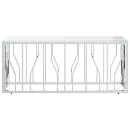 vidaXL Coffee Table 110x45x45 cm Stainless Steel and Glass
