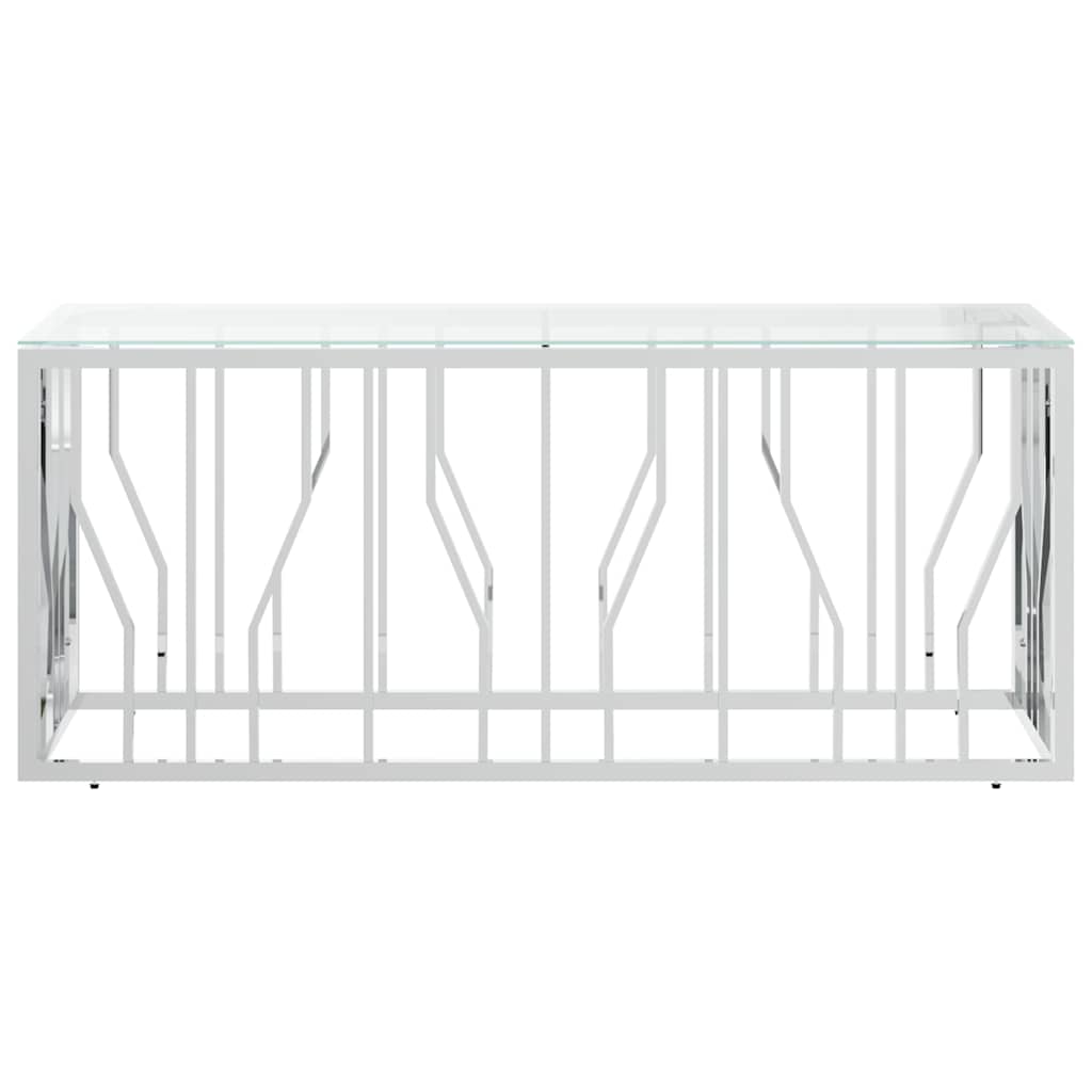 vidaXL Coffee Table 110x45x45 cm Stainless Steel and Glass
