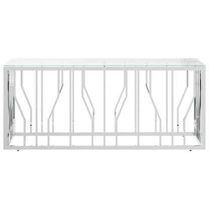 vidaXL Coffee Table 110x45x45 cm Stainless Steel and Glass