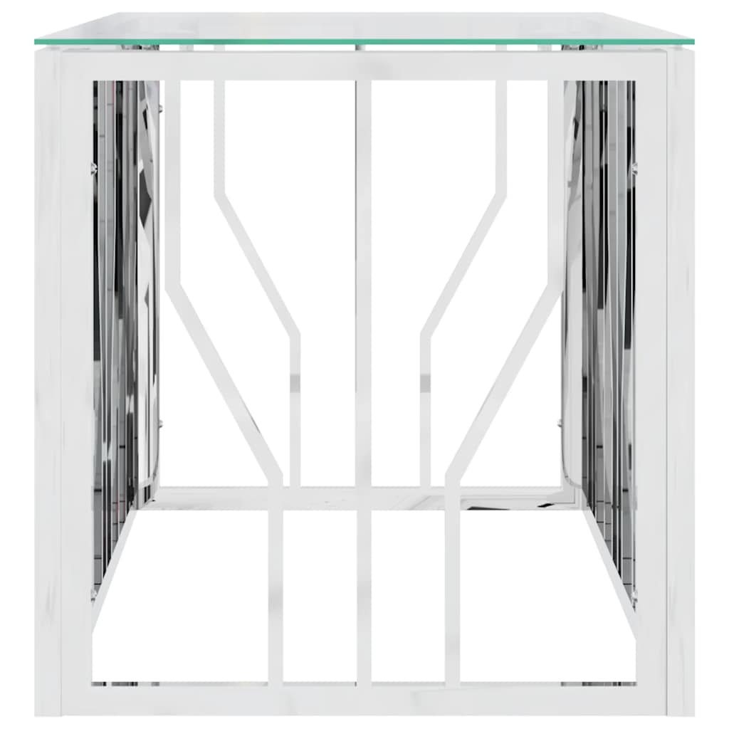 vidaXL Coffee Table 110x45x45 cm Stainless Steel and Glass