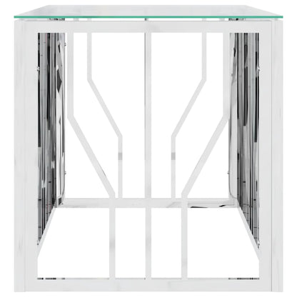 vidaXL Coffee Table 110x45x45 cm Stainless Steel and Glass