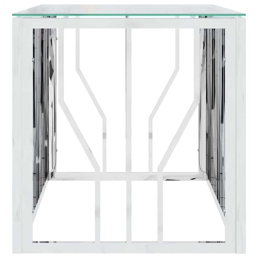 vidaXL Coffee Table 110x45x45 cm Stainless Steel and Glass