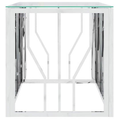 vidaXL Coffee Table 110x45x45 cm Stainless Steel and Glass