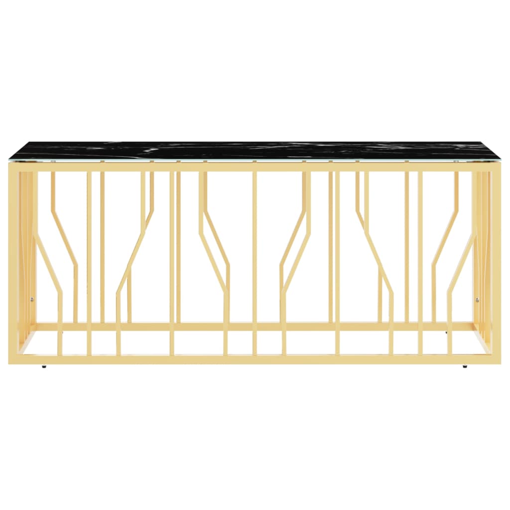 vidaXL Coffee Table Gold 110x45x45 cm Stainless Steel and Glass