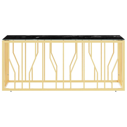 vidaXL Coffee Table Gold 110x45x45 cm Stainless Steel and Glass