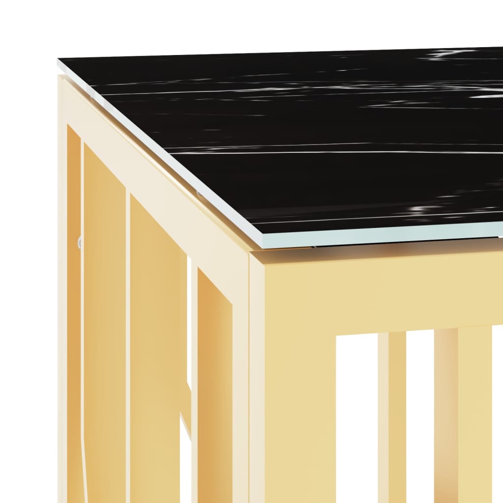 vidaXL Coffee Table Gold 110x45x45 cm Stainless Steel and Glass