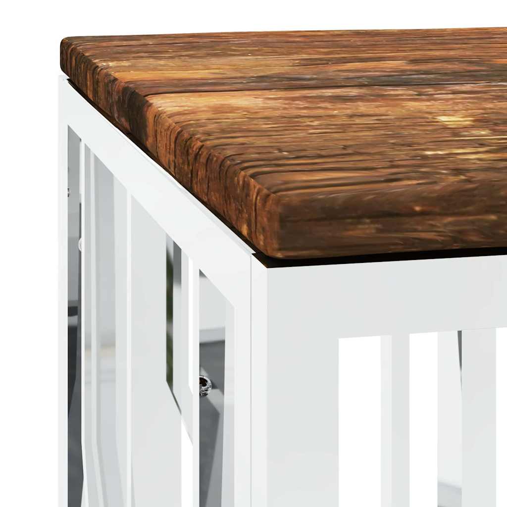 vidaXL Coffee Table Stainless Steel and Solid Wood Reclaimed