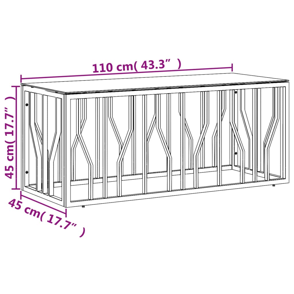 vidaXL Coffee Table Stainless Steel and Solid Wood Reclaimed