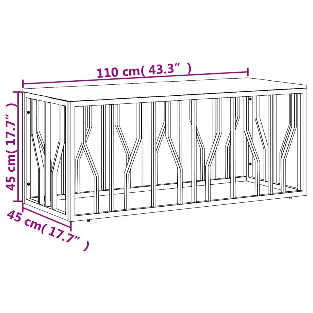 vidaXL Coffee Table Silver Stainless Steel and Solid Wood Reclaimed