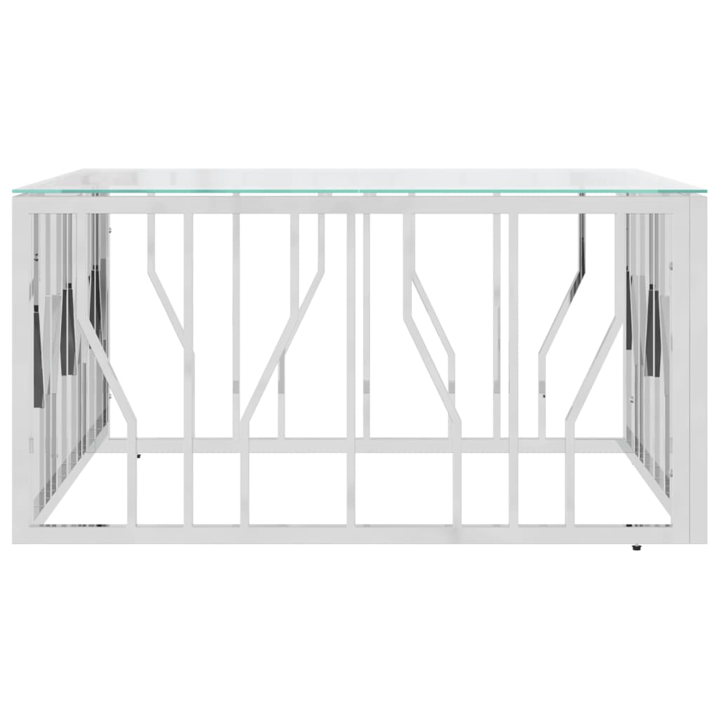 vidaXL Coffee Table 80x80x40 cm Stainless Steel and Glass