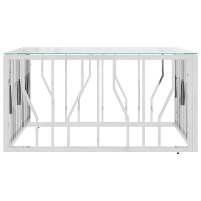 vidaXL Coffee Table 80x80x40 cm Stainless Steel and Glass