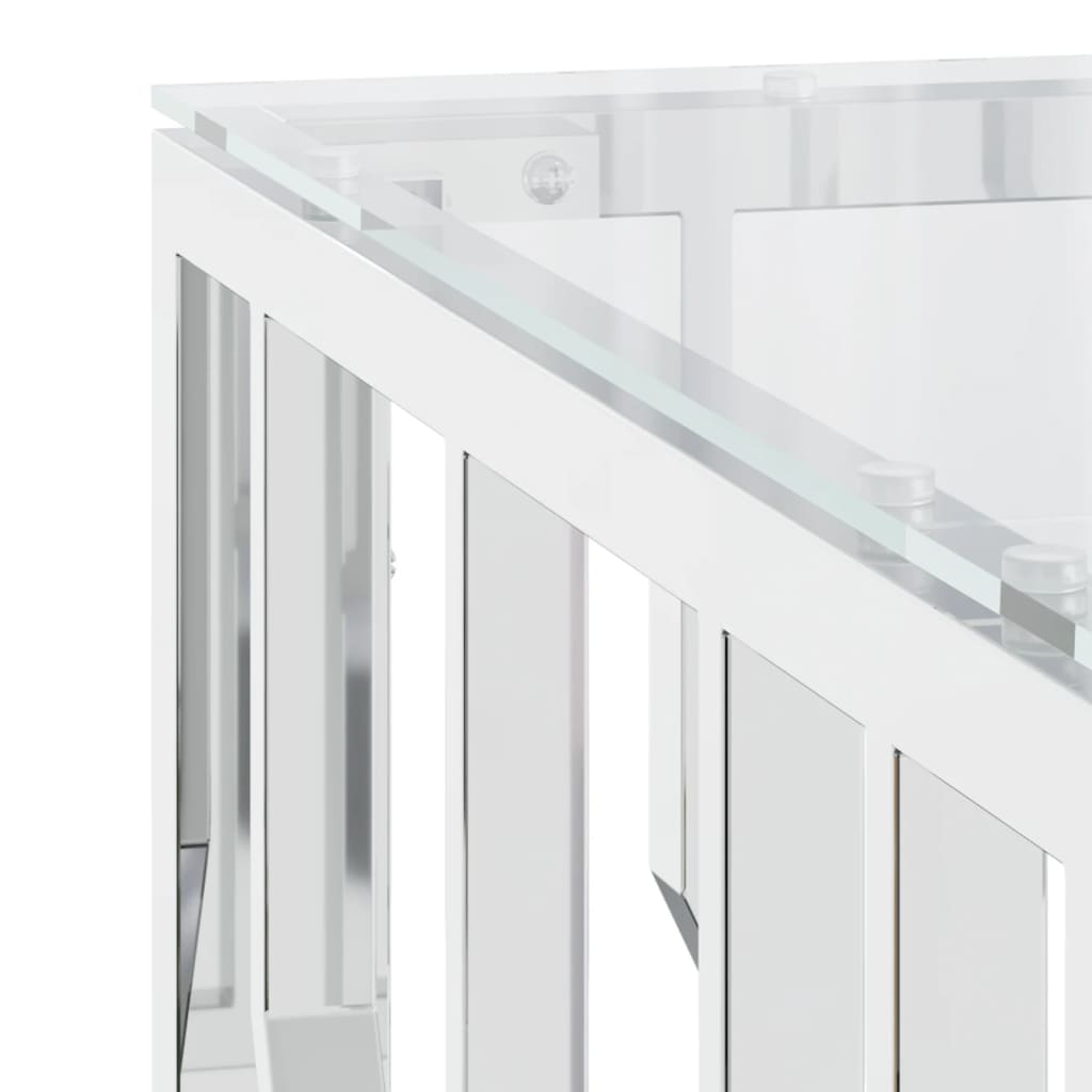 vidaXL Coffee Table 80x80x40 cm Stainless Steel and Glass
