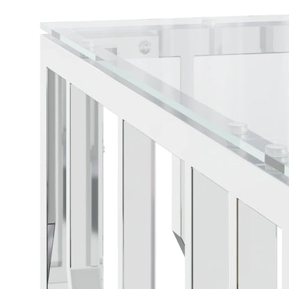 vidaXL Coffee Table 80x80x40 cm Stainless Steel and Glass