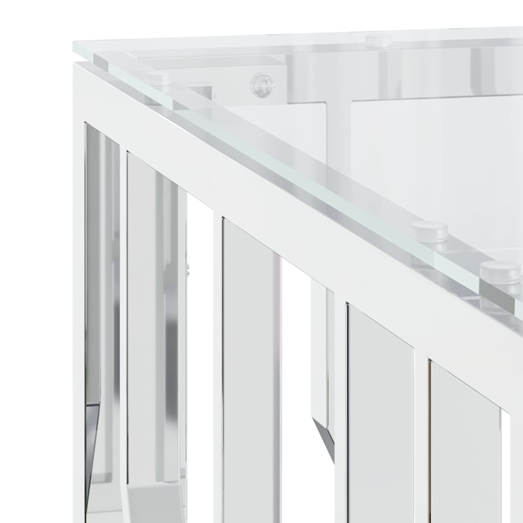 vidaXL Coffee Table 80x80x40 cm Stainless Steel and Glass