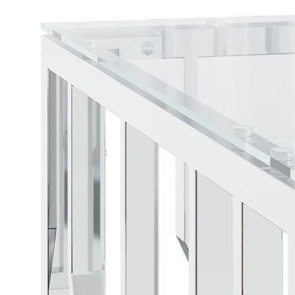 vidaXL Coffee Table 80x80x40 cm Stainless Steel and Glass