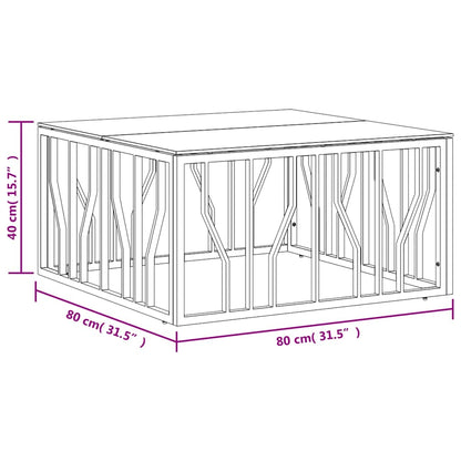 vidaXL Coffee Table 80x80x40 cm Stainless Steel and Glass