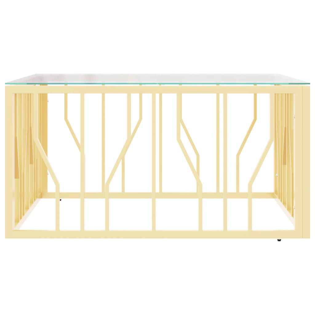 vidaXL Coffee Table Gold 80x80x40 cm Stainless Steel and Glass