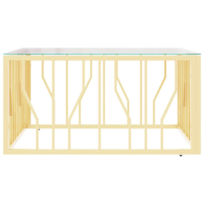 vidaXL Coffee Table Gold 80x80x40 cm Stainless Steel and Glass