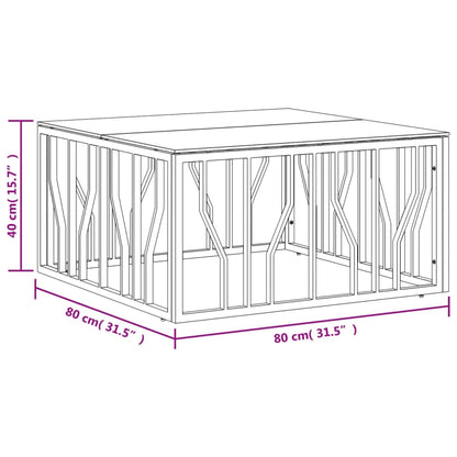 vidaXL Coffee Table Gold 80x80x40 cm Stainless Steel and Glass