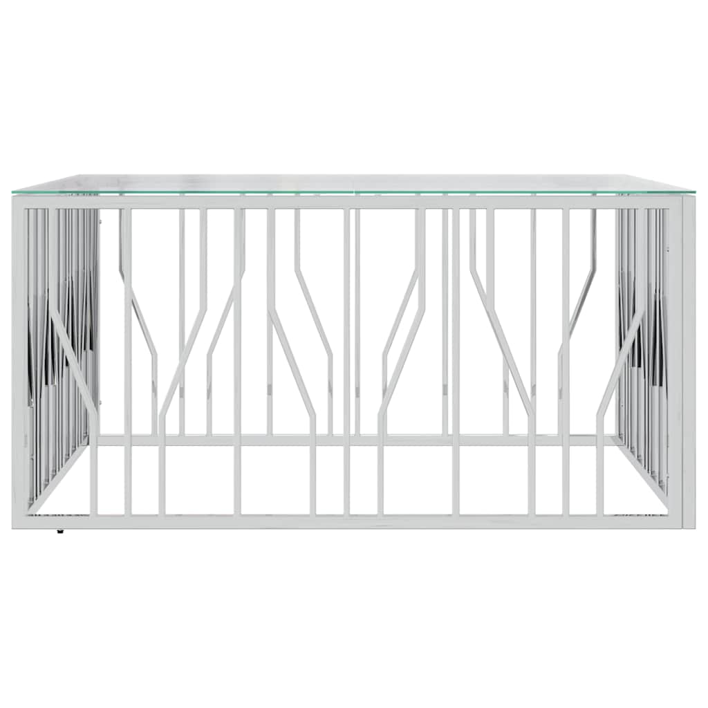 vidaXL Coffee Table 100x100x50 cm Stainless Steel and Glass
