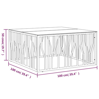 vidaXL Coffee Table 100x100x50 cm Stainless Steel and Glass
