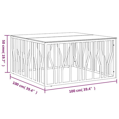 vidaXL Coffee Table 100x100x50 cm Stainless Steel and Glass